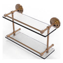 Que New Collection Double Glass Shelf with Gallery Rail