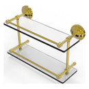 Que New Collection Double Glass Shelf with Gallery Rail