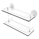 Que New Collection Double Glass Shelf with Gallery Rail