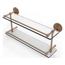 Que New Collection Double Glass Shelf with Gallery Rail
