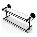 Que New Collection Double Glass Shelf with Gallery Rail