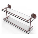 Que New Collection Double Glass Shelf with Gallery Rail