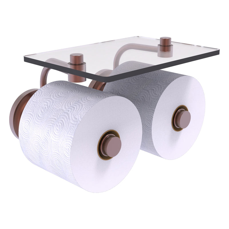 Que New Porte-papier de toilette  2 rouleaux avec 茅tag猫re en verre
