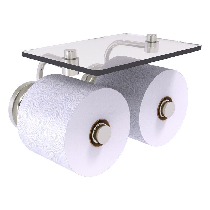 Que New Porte-papier de toilette  2 rouleaux avec 茅tag猫re en verre