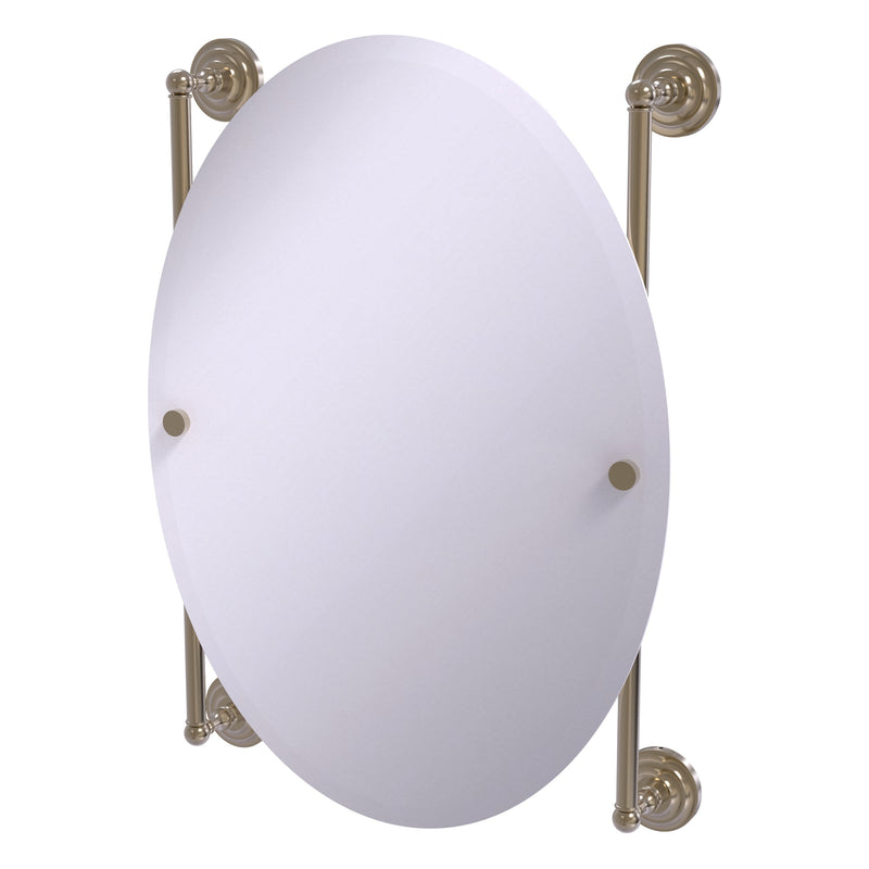 Que New Collection Oval Frameless Rail Mounted Mirror