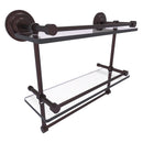 Que New Collection Gallery Rail Double Glass Shelf with Towel Bar