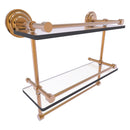 Que New Collection Gallery Rail Double Glass Shelf with Towel Bar