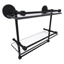 Que New Collection Gallery Rail Double Glass Shelf with Towel Bar