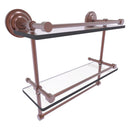 Que New Collection Gallery Rail Double Glass Shelf with Towel Bar
