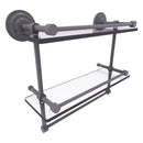 Que New Collection Gallery Rail Double Glass Shelf with Towel Bar