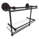 Que New Collection Gallery Rail Double Glass Shelf with Towel Bar