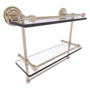 Que New Collection Gallery Rail Double Glass Shelf with Towel Bar