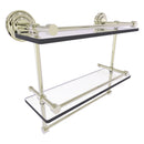 Que New Collection Gallery Rail Double Glass Shelf with Towel Bar