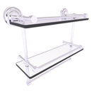 Que New Collection Gallery Rail Double Glass Shelf with Towel Bar