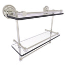 Que New Collection Gallery Rail Double Glass Shelf with Towel Bar