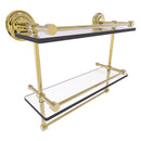 Que New Collection Gallery Rail Double Glass Shelf with Towel Bar