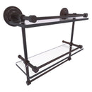 Que New Collection Gallery Rail Double Glass Shelf with Towel Bar