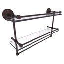Que New Collection Gallery Rail Double Glass Shelf with Towel Bar
