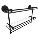 Que New Collection Gallery Rail Double Glass Shelf with Towel Bar