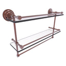 Que New Collection Gallery Rail Double Glass Shelf with Towel Bar
