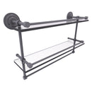 Que New Collection Gallery Rail Double Glass Shelf with Towel Bar