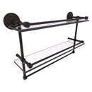 Que New Collection Gallery Rail Double Glass Shelf with Towel Bar