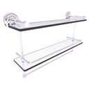 Que New Collection Gallery Rail Double Glass Shelf with Towel Bar