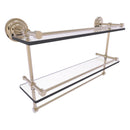 Que New Collection Gallery Rail Double Glass Shelf with Towel Bar