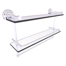 Que New Collection Gallery Rail Double Glass Shelf with Towel Bar