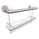 Que New Collection Gallery Rail Double Glass Shelf with Towel Bar