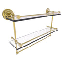 Que New Collection Gallery Rail Double Glass Shelf with Towel Bar