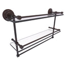 Que New Collection Gallery Rail Double Glass Shelf with Towel Bar