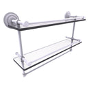 Que New Collection Gallery Rail Double Glass Shelf with Towel Bar