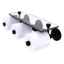 Porte-papier de toilette horizontal 脿 3 rouleaux de r茅serve avec 茅tag猫re en verre de collection Que New