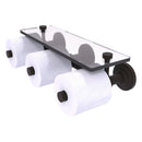 Porte-papier de toilette horizontal 脿 3 rouleaux de r茅serve avec 茅tag猫re en verre de collection Que New