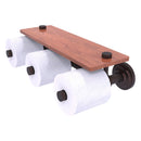 Porte-papier de toilette horizontal 脿 3 rouleaux de r茅serve avec 茅tag猫re en bois  de collection Que New