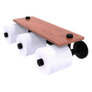 Porte-papier de toilette horizontal 脿 3 rouleaux de r茅serve avec 茅tag猫re en bois  de collection Que New