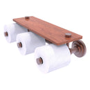 Porte-papier de toilette horizontal 脿 3 rouleaux de r茅serve avec 茅tag猫re en bois  de collection Que New