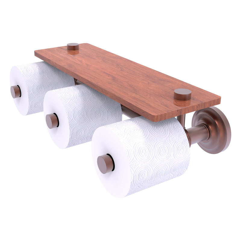 Porte-papier de toilette horizontal 脿 3 rouleaux de r茅serve avec 茅tag猫re en bois  de collection Que New