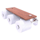 Porte-papier de toilette horizontal 脿 3 rouleaux de r茅serve avec 茅tag猫re en bois  de collection Que New