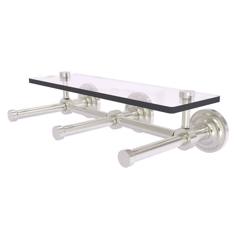 Que New Collection Horizontal Reserve 3 Roll Toilet Paper Holder with Glass Shelf