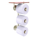 Que New Porte-papier de toilette  3 rouleaux avec 茅tag猫re en bois