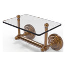 Que New Collection Two Post Toilet Tissue Holder with Glass Shelf