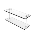 脡tag猫re en verre  deux niveaux avec bords biseaut茅s pour meuble-lavabo