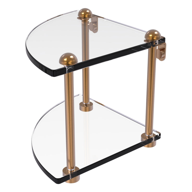 Two Tier Corner Glass Shelf