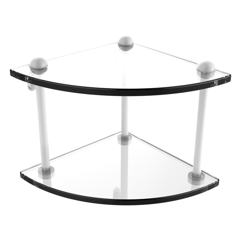 Two Tier Corner Glass Shelf