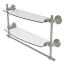 Retro Dot Collection Two Tiered Glass Shelf with Integrated Towel Bar