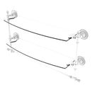 Retro Dot Collection Two Tiered Glass Shelf with Integrated Towel Bar