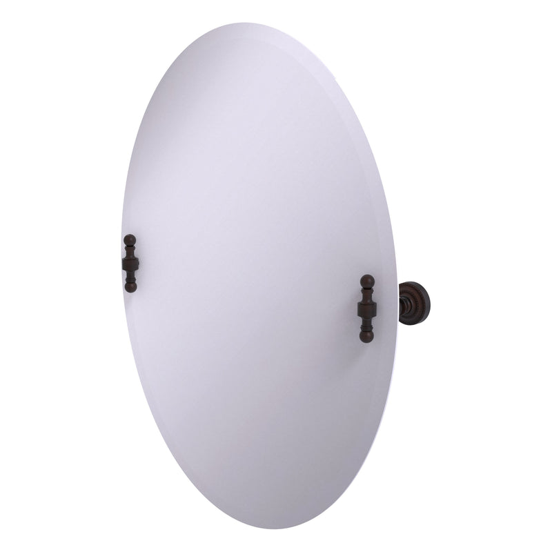 Miroir inclinable ovale sans cadre avec bord biseaut茅