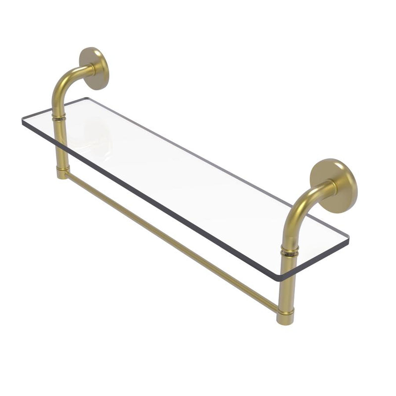 Remi Collection Glass Vanity Shelf with Integrated Towel Bar